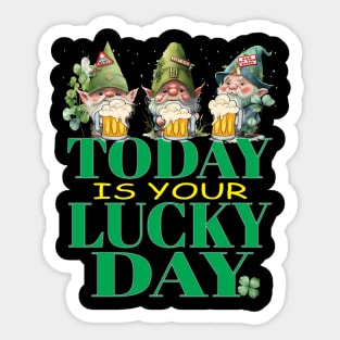 This Is Your Lucky Day Leprechauns Funny Clovers St Patrick's Day Sticker